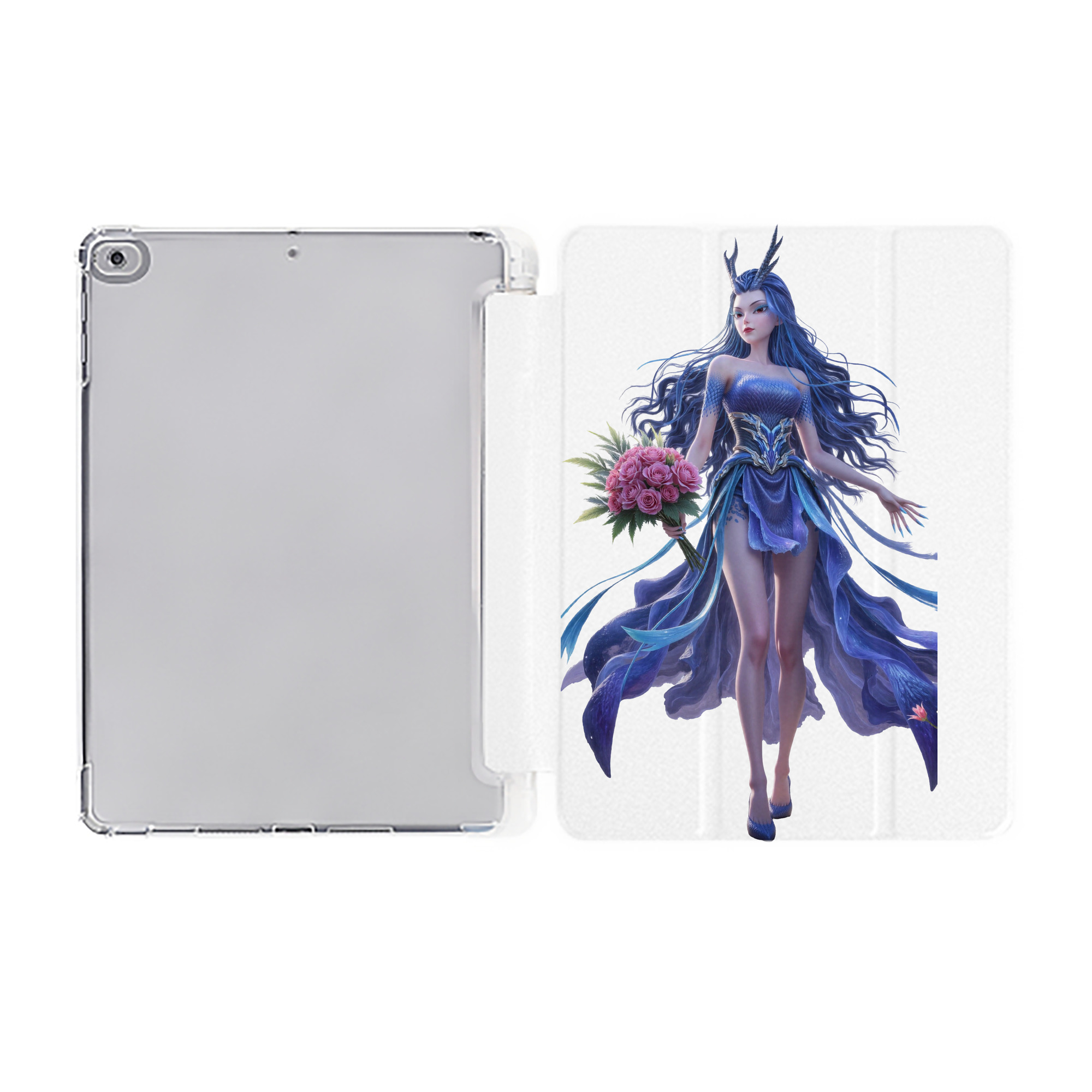 （画像用） Ne Zha 2 ナタ 魔童の大暴れ IPad ケース ペン収納付き 三つ折りスタンド PUレザー×シリコン 対応機種9.5/10.5/10.9インチ